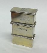 An unusual silver gilt medic's case with hinged to