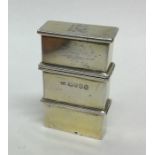 An unusual silver gilt medic's case with hinged to