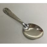 An American silver caddy spoon decorated with 'Lit