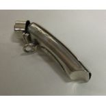 A shaped silver whistle / vesta case with hinged m