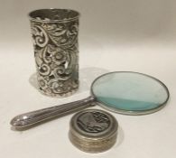 An Edwardian silver magnifier etc. Est. £35 - £45.