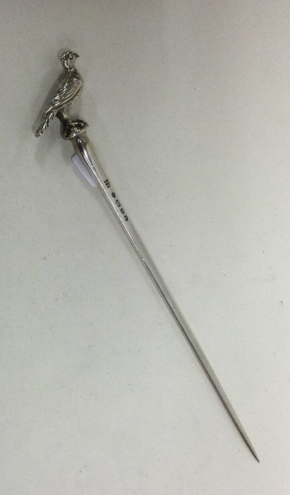 An unusual Victorian silver meat skewer. London 18 - Image 2 of 2