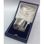 A good cased silver napkin ring. Birmingham. By BD