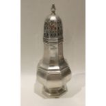 A heavy silver shaped sugar caster. Birmingham. By