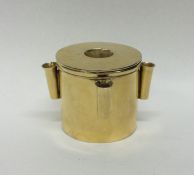 An unusual early Victorian silver gilt inkwell. Lo