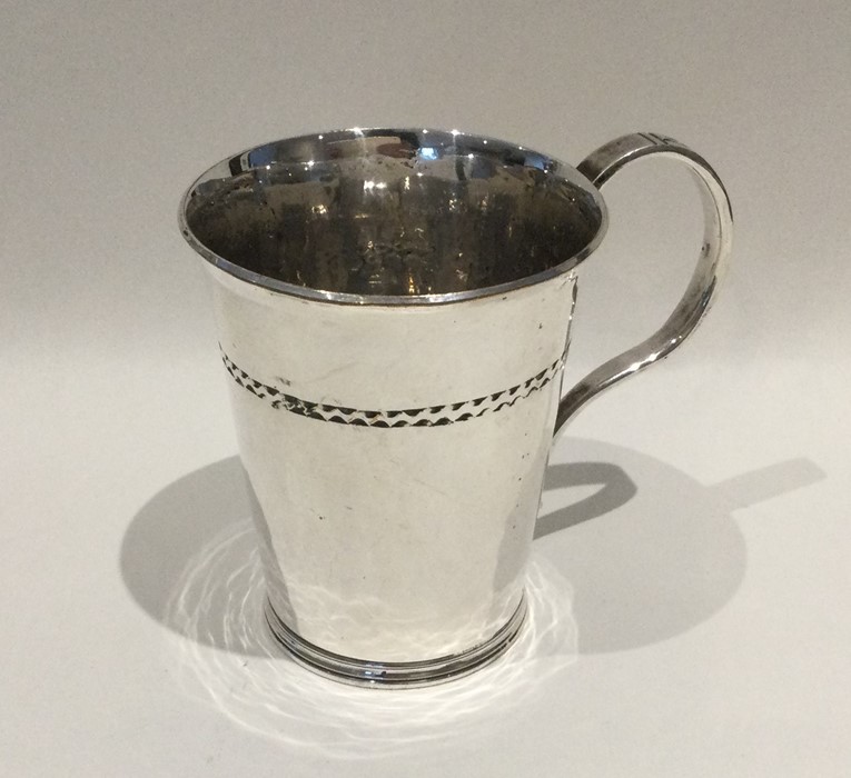 A stylish Continental silver christening cup of te