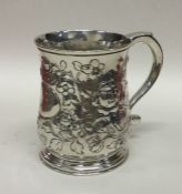 A heavy Victorian baluster shaped silver christeni