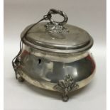 A heavy Continental silver tea caddy. Approx. 626