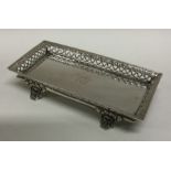 AN Antique silver snuffer tray with pierced border