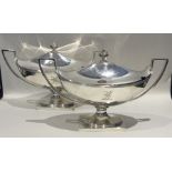 A good pair of heavy George II crested silver sauc