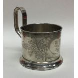 A large good quality Russian silver glass holder e