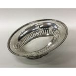 A large oval Edwardian silver sweet dish. Birmingh