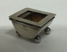 An Edwardian silver stamp box with hinged lid. Che