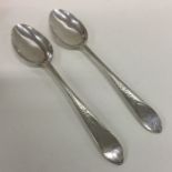 DUBLIN: A pair of good Irish silver tablespoons. 1