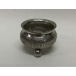 A Russian silver salt with floral engravings. Appr