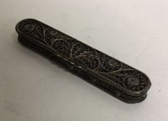 An 18th Century silver filigree toothpick case. Ap