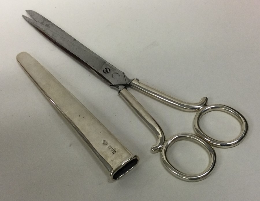 A good pair of large silver scissors contained wit - Image 2 of 2