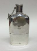 An attractive Victorian silver hip flask with remo