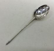 An 18th Century silver mote spoon, the bowl pierce