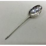 An 18th Century silver mote spoon, the bowl pierce