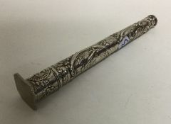 An 18th Century silver needle case with tapering e