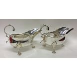 A good pair of Victorian crested silver sauce boat