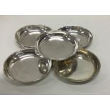 A heavy set of six silver tealight holders. Birmin