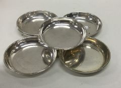 A heavy set of six silver tealight holders. Birmin