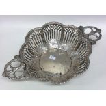 An attractive Edwardian silver pierced bonbon dish