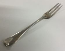 A Georgian silver three prong fork. Approx. 65 gra