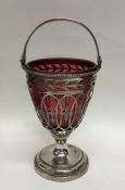 AUGSBURG: An attractive silver and cranberry glass