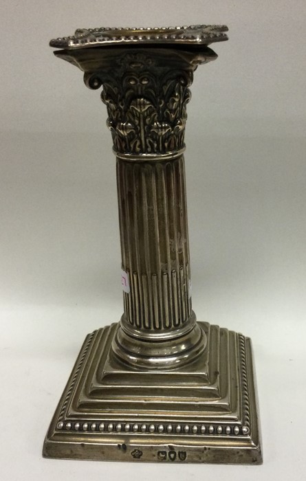 An Edwardian silver Corinthian column candlestick - Image 2 of 2
