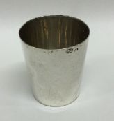 A Russian silver tapering beaker. Marked to side.