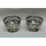 A pair of attractive Edwardian silver pierced dish