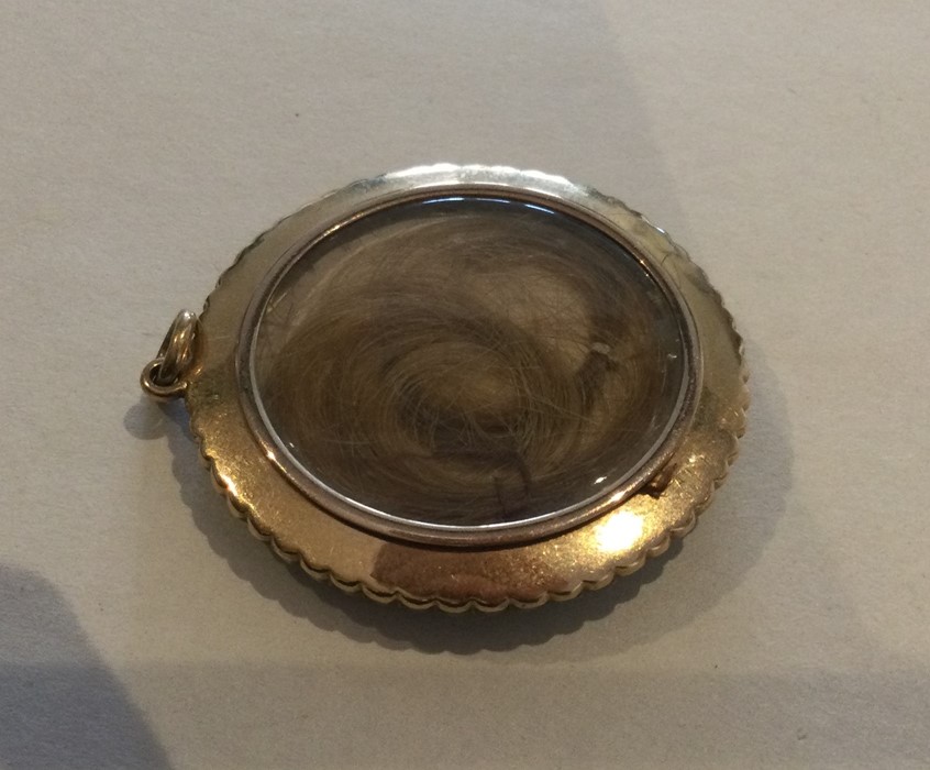 A circular half pearl and gold mounted miniature w - Image 2 of 2