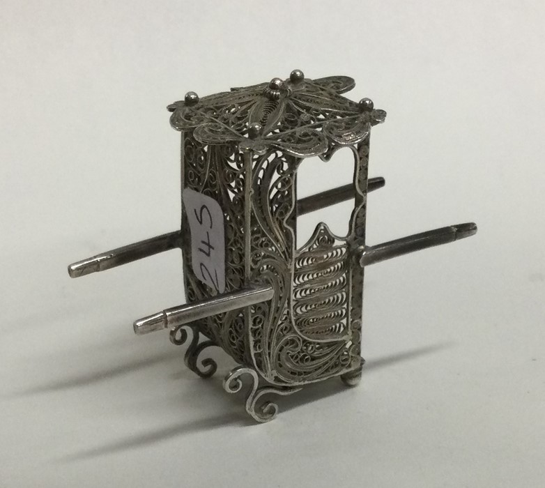 A silver filigree model of a carriage. Approx. 15 - Image 2 of 2