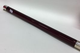 A large cranberry glass silver mounted ruler. Birm