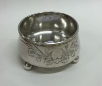 A 19th Century Russian silver salt on ball feet. P