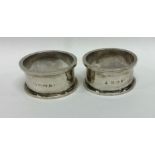 A good pair of heavy silver napkin rings. Birmingh