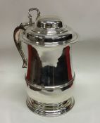 A good large George III silver lidded tankard with