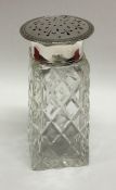 A good Edwardian silver and glass mounted sugar ca