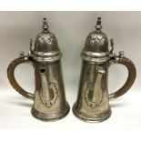 A good pair of Edwardian tapering silver café au l