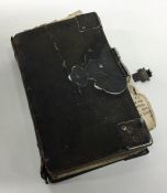 An 18th Century silver bound bible. Approx. £100 -