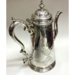 A finely chased George II silver tapering coffee p