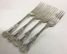 A good set of four Kings' pattern silver table for