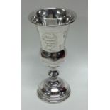 A large tapering silver goblet. Approx. 70 grams.