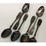 A good set of six Victorian silver scroll decorate