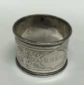 An Antique Russian silver napkin ring decorated wi