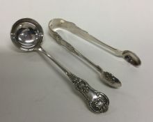 A good Kings' pattern silver cream ladle together