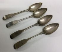 DUBLIN: A set of four crested silver fiddle patter